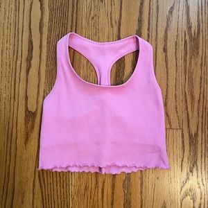 Pink Ruffle Crop Top